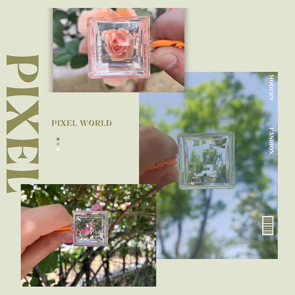 Lummitwit Pixel Stylized Lens Pixel Window Keychain Pixel